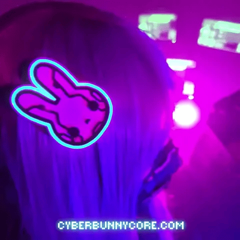 Cyberpunk Bunny Hair Clip Glow in Dark
