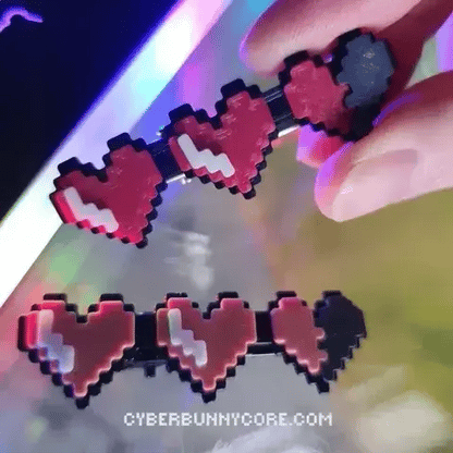 8-Bit Gamer Pixel Heart Hair Clip