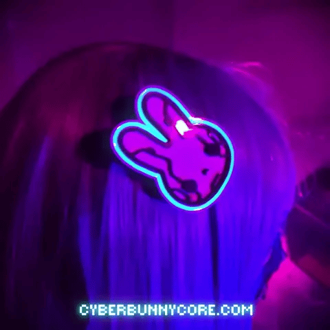 Cyberpunk Bunny Hair Clip Glow in Dark 