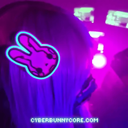 Cyberpunk Bunny Hair Clip Glow in Dark 