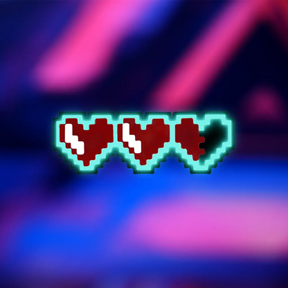 Glow 8-Bit Gamer Pixel Heart Hair Clip