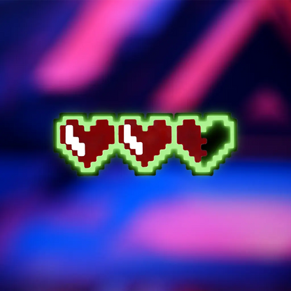 Glow 8-Bit Gamer Pixel Heart Hair Clip