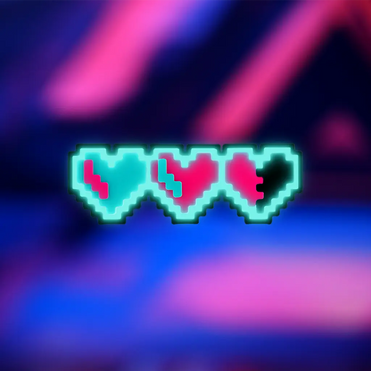 Glow 8-Bit Gamer Pixel Heart Hair Clip