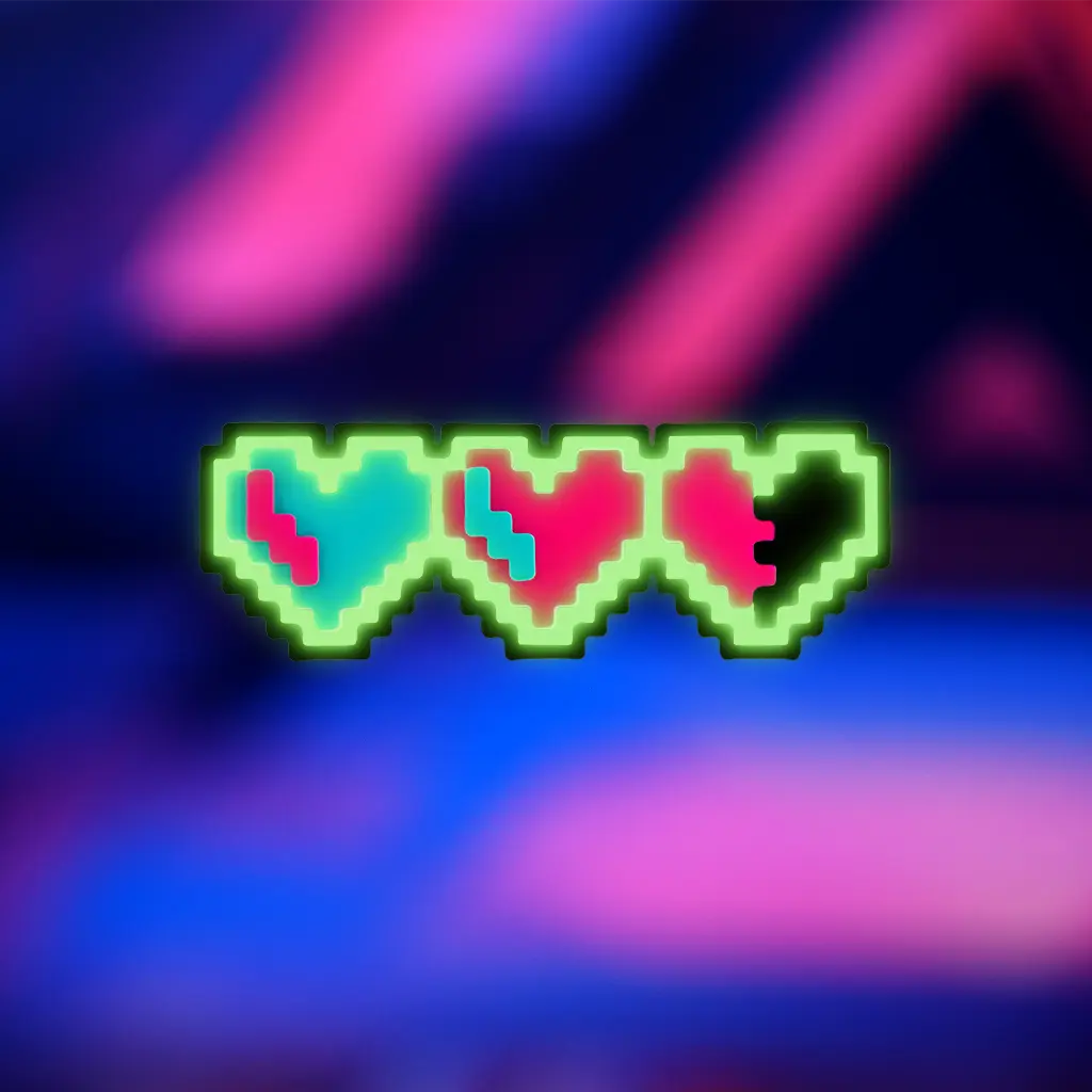 Glow 8-Bit Gamer Pixel Heart Hair Clip