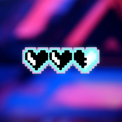 Glow 8-Bit Gamer Pixel Heart Hair Clip