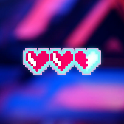 Glow 8-Bit Gamer Pixel Heart Hair Clip