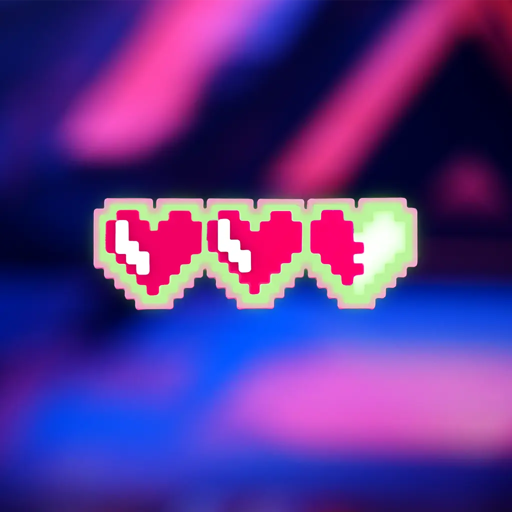 Glow 8-Bit Gamer Pixel Heart Hair Clip