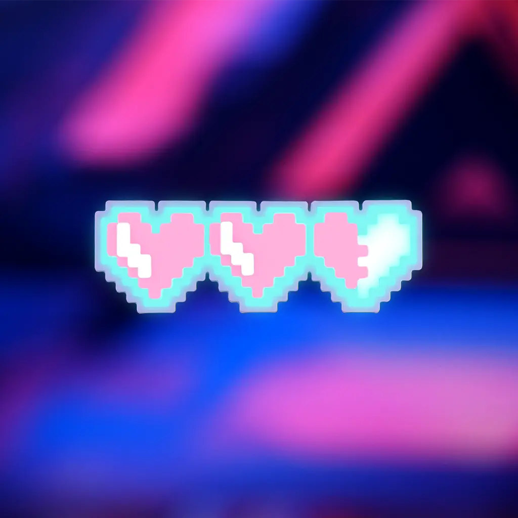 Glow 8-Bit Gamer Pixel Heart Hair Clip