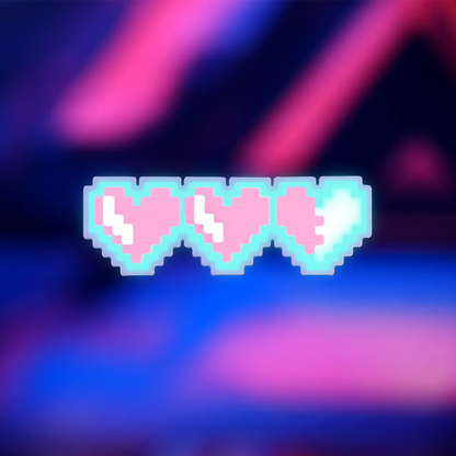 Glow 8-Bit Gamer Pixel Heart Hair Clip