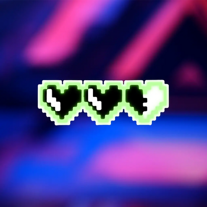 Glow 8-Bit Gamer Pixel Heart Hair Clip