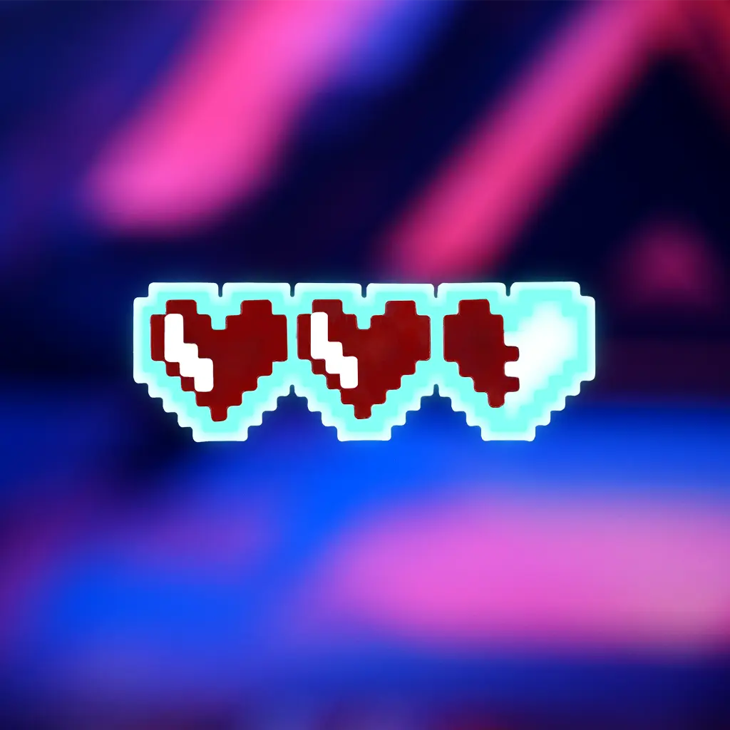 Glow 8-Bit Gamer Pixel Heart Hair Clip