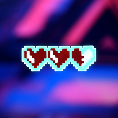 Glow 8-Bit Gamer Pixel Heart Hair Clip