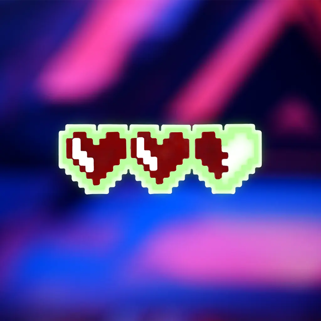 Glow 8-Bit Gamer Pixel Heart Hair Clip
