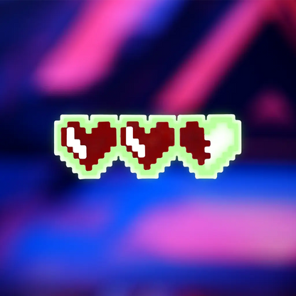 Glow 8-Bit Gamer Pixel Heart Hair Clip