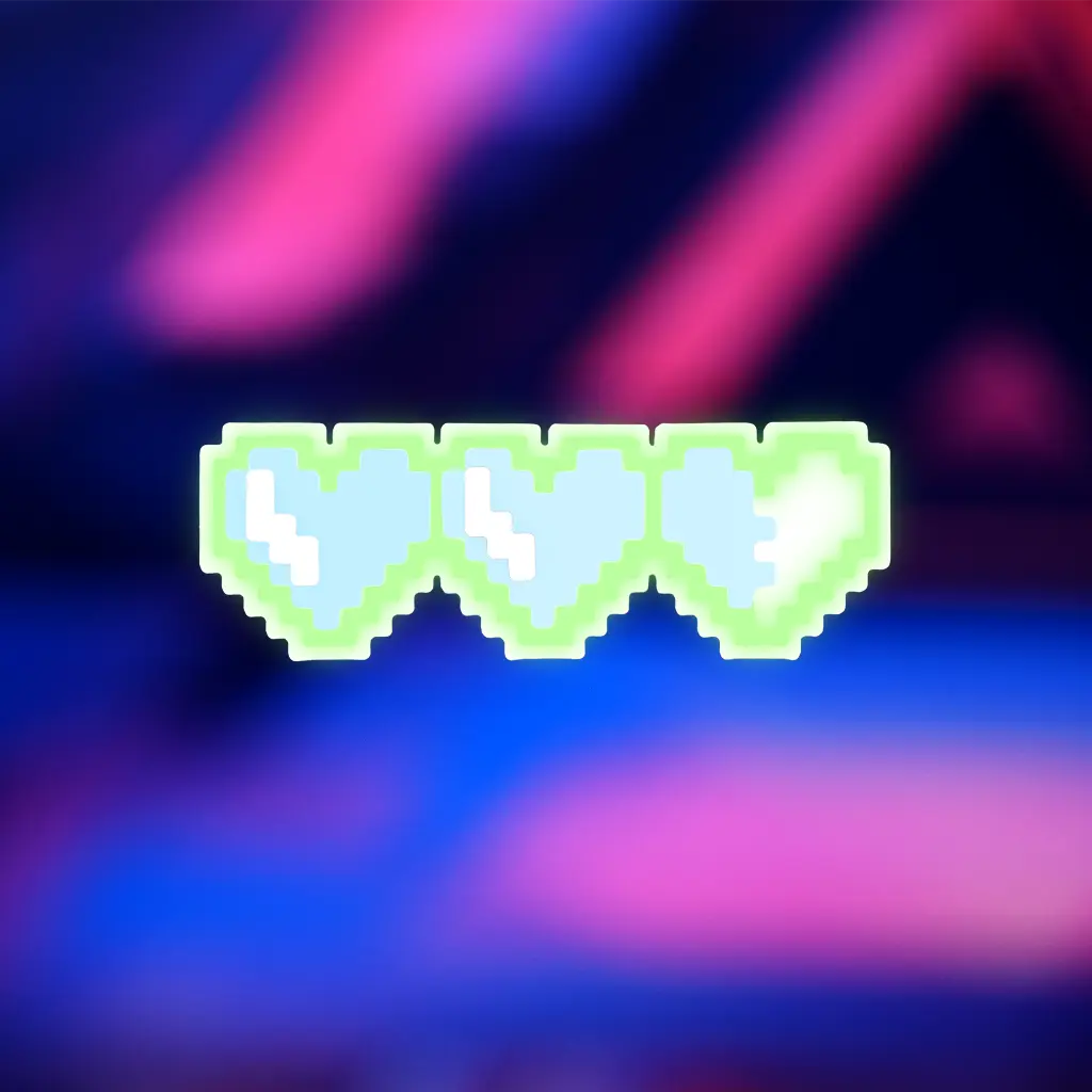 Glow 8-Bit Gamer Pixel Heart Hair Clip