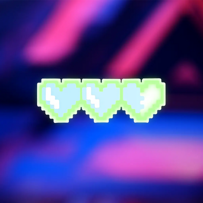 Glow 8-Bit Gamer Pixel Heart Hair Clip