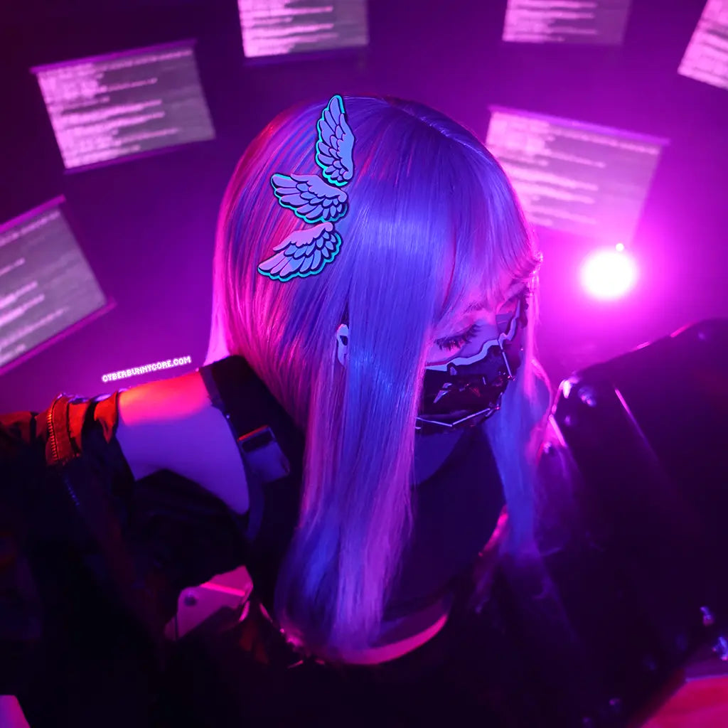 glow in the dark hair clip for raves and parties